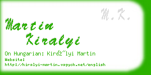 martin kiralyi business card